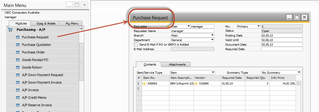 feature tab